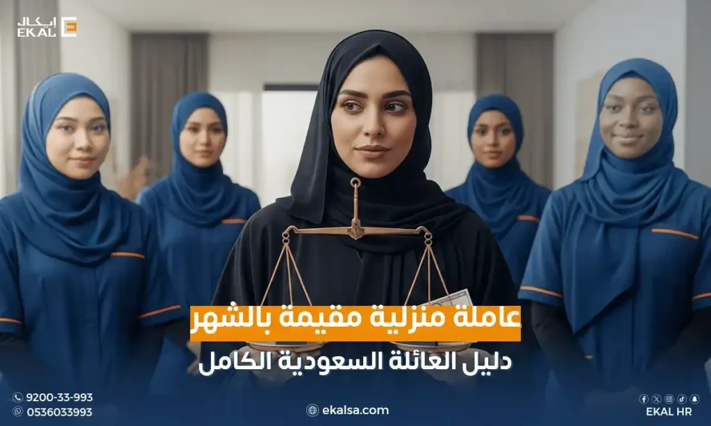 عاملة مقيمة بالشهر