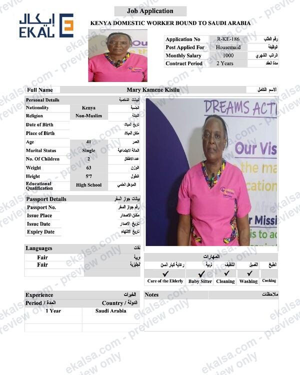 CV of Mary Kamene Kisilu