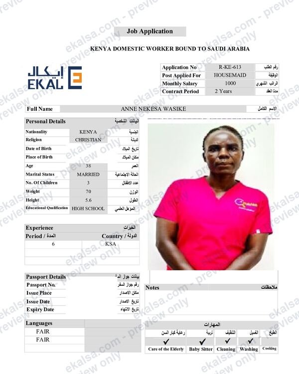CV of Anne Nekesa Wasike