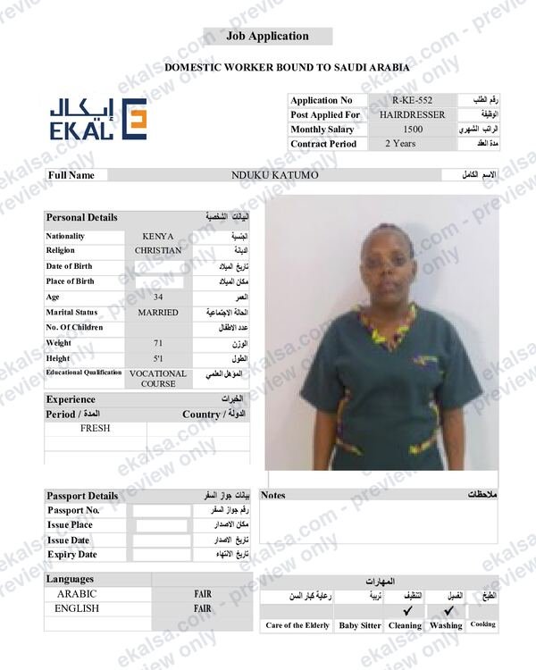 CV of Nduku Katumo